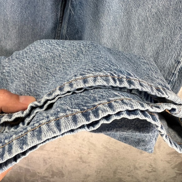 &denim Baggy Loose Fit High Waist Denim Jeans Women US 4 Blue Cotton - Picture 4 of 9